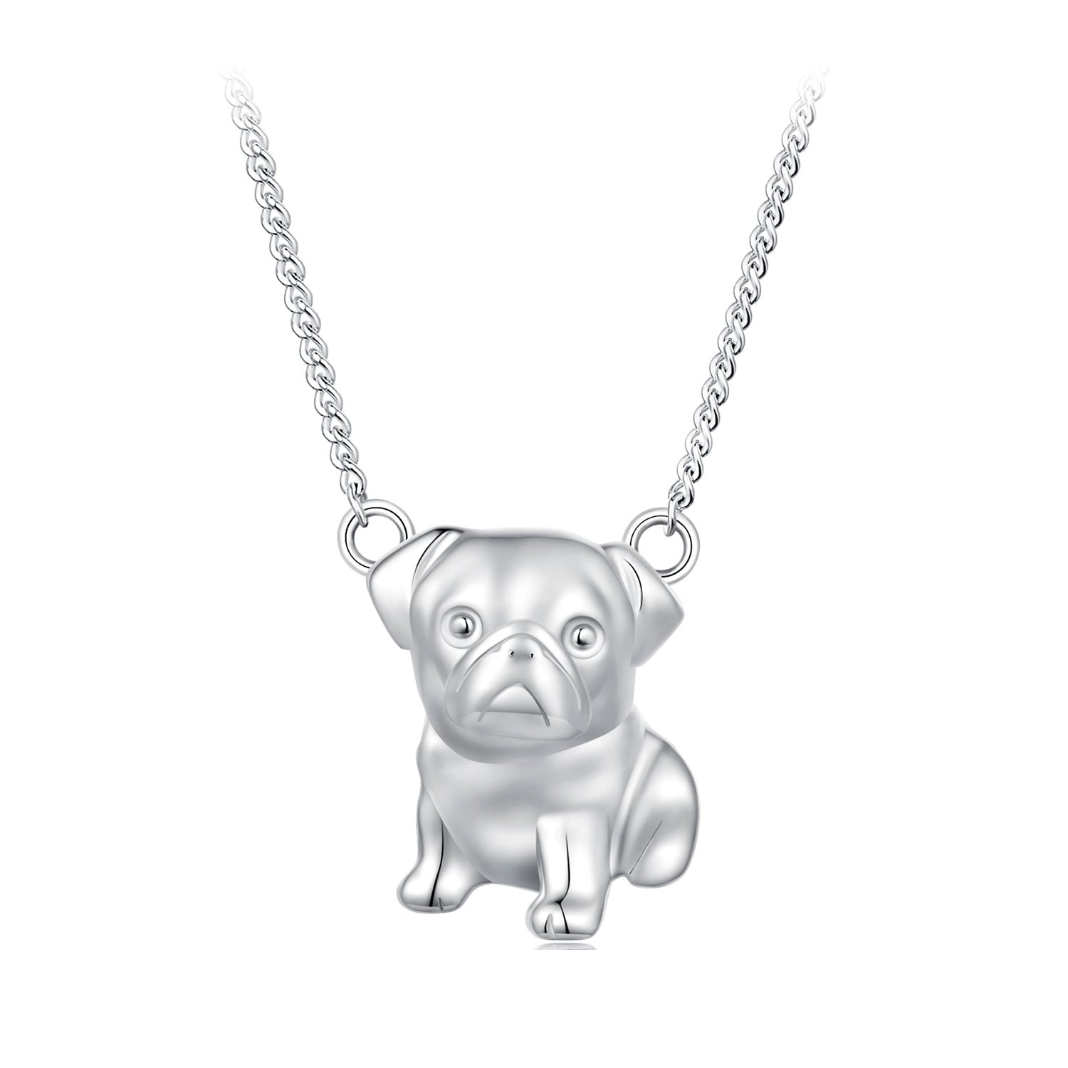925 Sterling Silver Plated Platinum Necklace with 13x12mm Pendant for Women