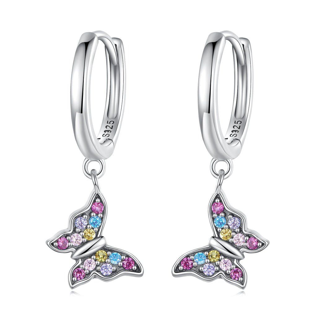 925 Sterling Silver Earrings with Pavé Setting CZ, 2.3*0.95cm, for Women