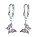 925 Sterling Silver Earrings with Pavé Setting CZ, 2.3*0.95cm, for Women