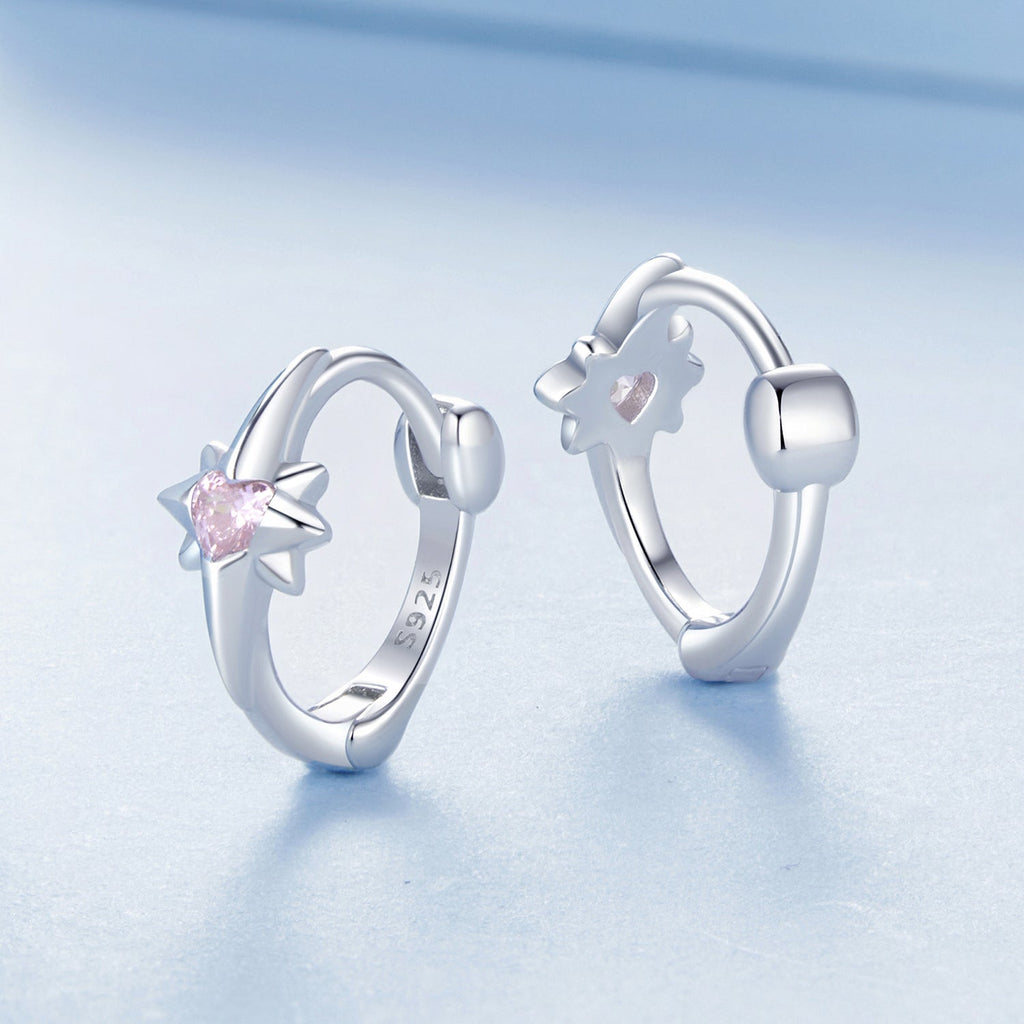 925 Sterling Silver White Gold Plated Earrings with CZ for Women