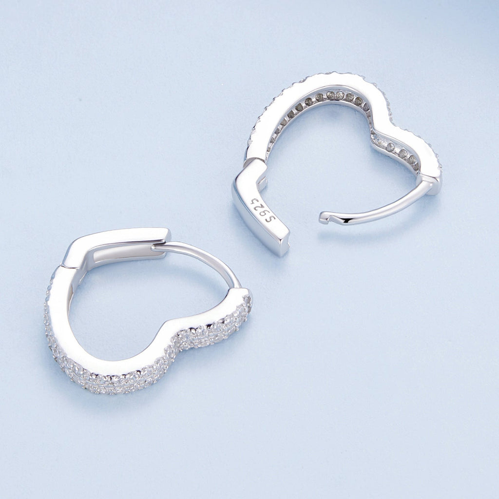 925 Sterling Silver Earrings with Cubic Zirconia in Platinum Finish