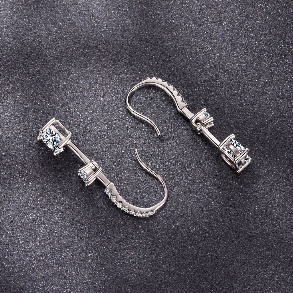 925 Sterling Silver Moissanite 1.00 Carat Earrings for Women