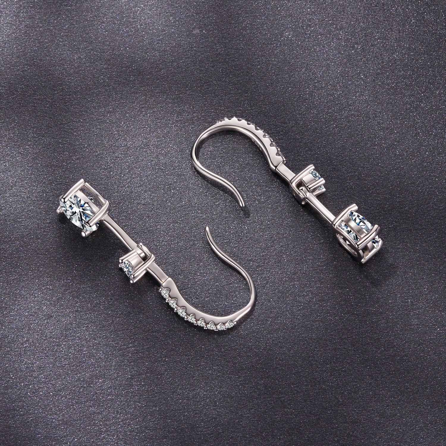 925 Sterling Silver Moissanite 1.00 Carat Earrings for Women
