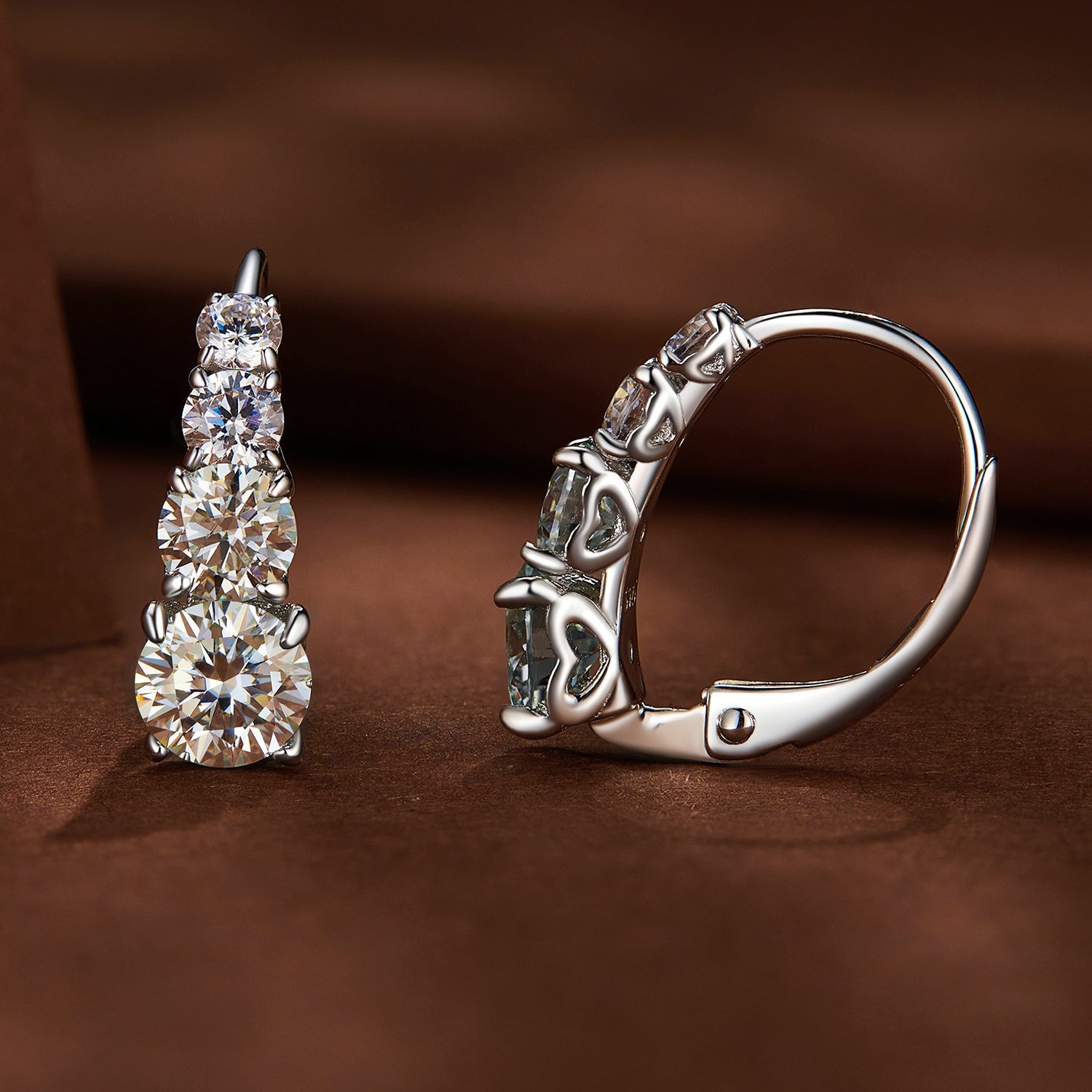 S925 Sterling Silver 0.50 Carat Moissanite Earrings for Women