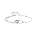 925 Sterling Silver Aquamarine Bracelet for Women