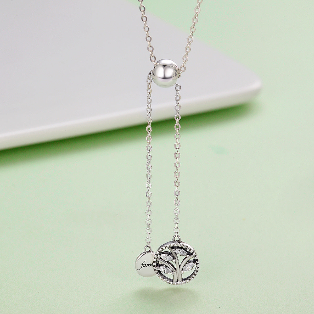 925 Sterling Silver Necklace 42CM Length with 9.5CM Pendant for Women