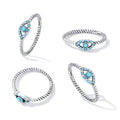 925 Sterling Silver Turquoise Adjustable Ring Size 8 for Women