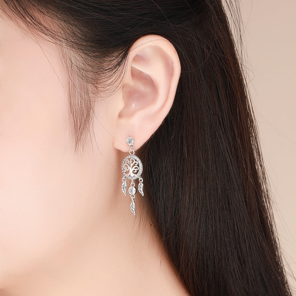 925 Sterling Silver Oxidized Pavé Setting CZ Earrings