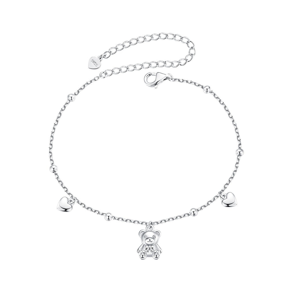 925 Sterling Silver Bracelet with Pavé Setting CZ, 150+60mm Length for Women
