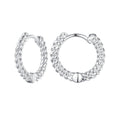925 Sterling Silver Earrings Size 14*1.5mm Plated Platinum for Women