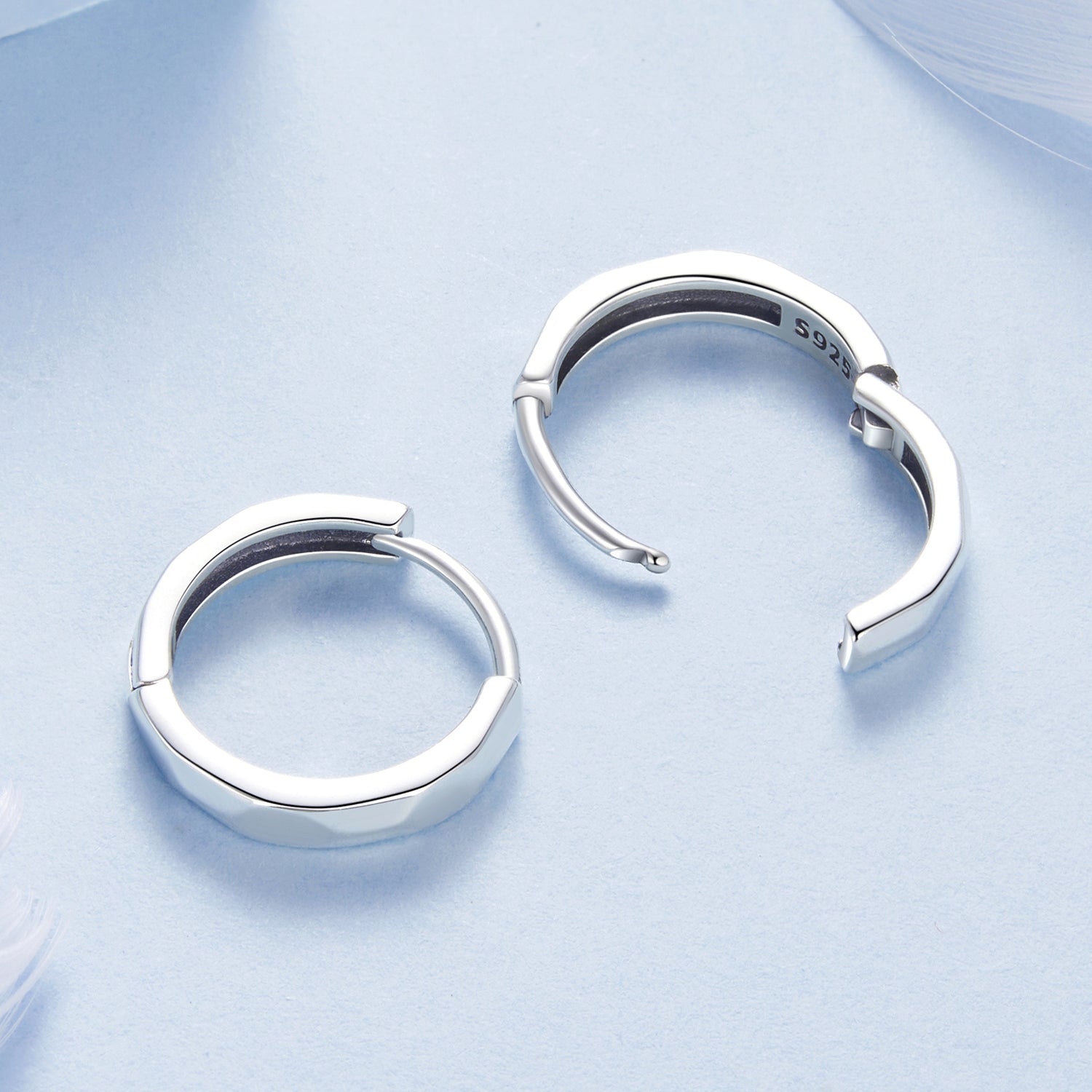 925 Sterling Silver Earrings 1.3*0.3cm for Women