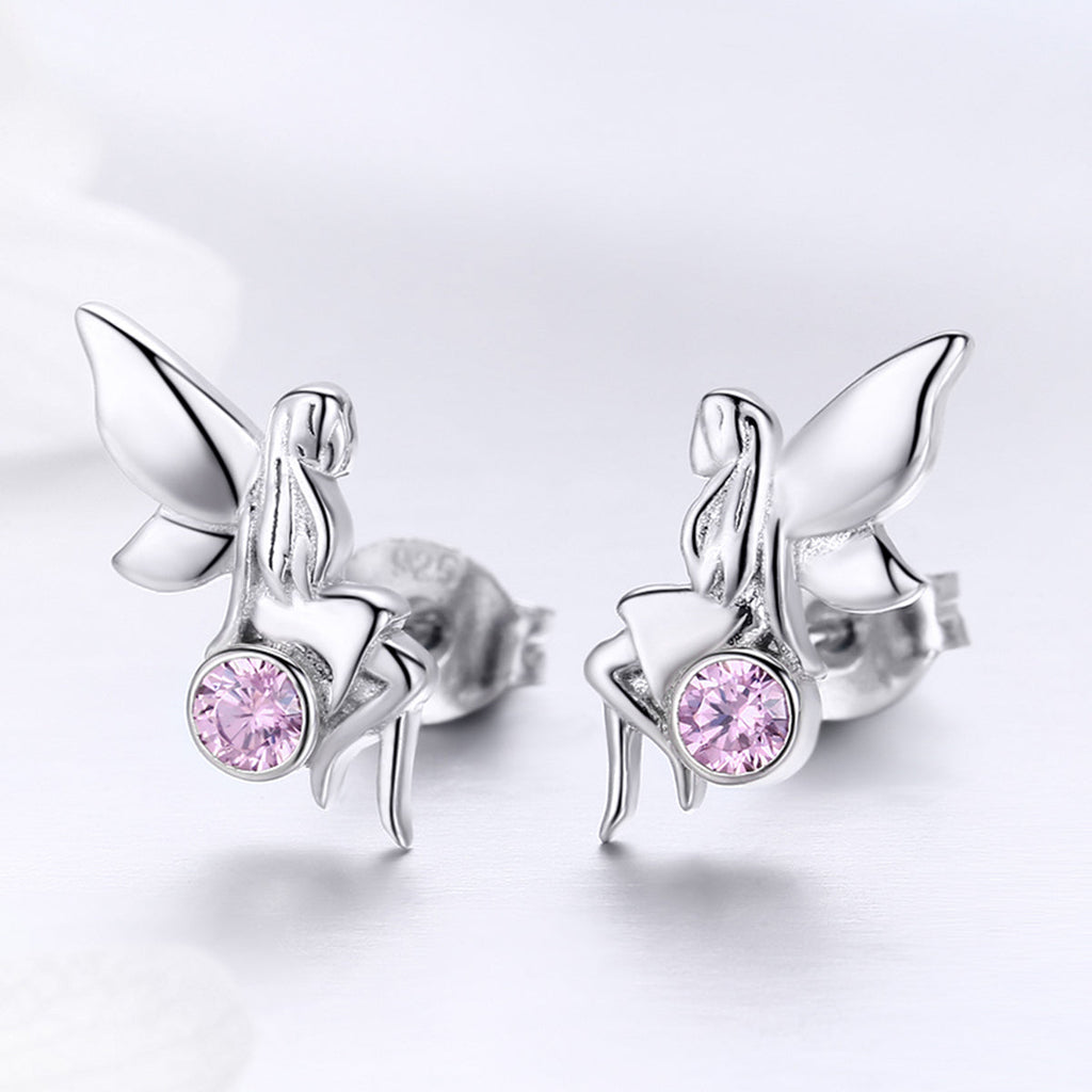 925 Sterling Silver Earrings with Pavé Setting CZ, 1.6*0.7 cm for Women