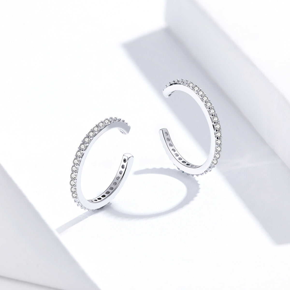 925 Sterling Silver Earrings with Pavé Set CZ