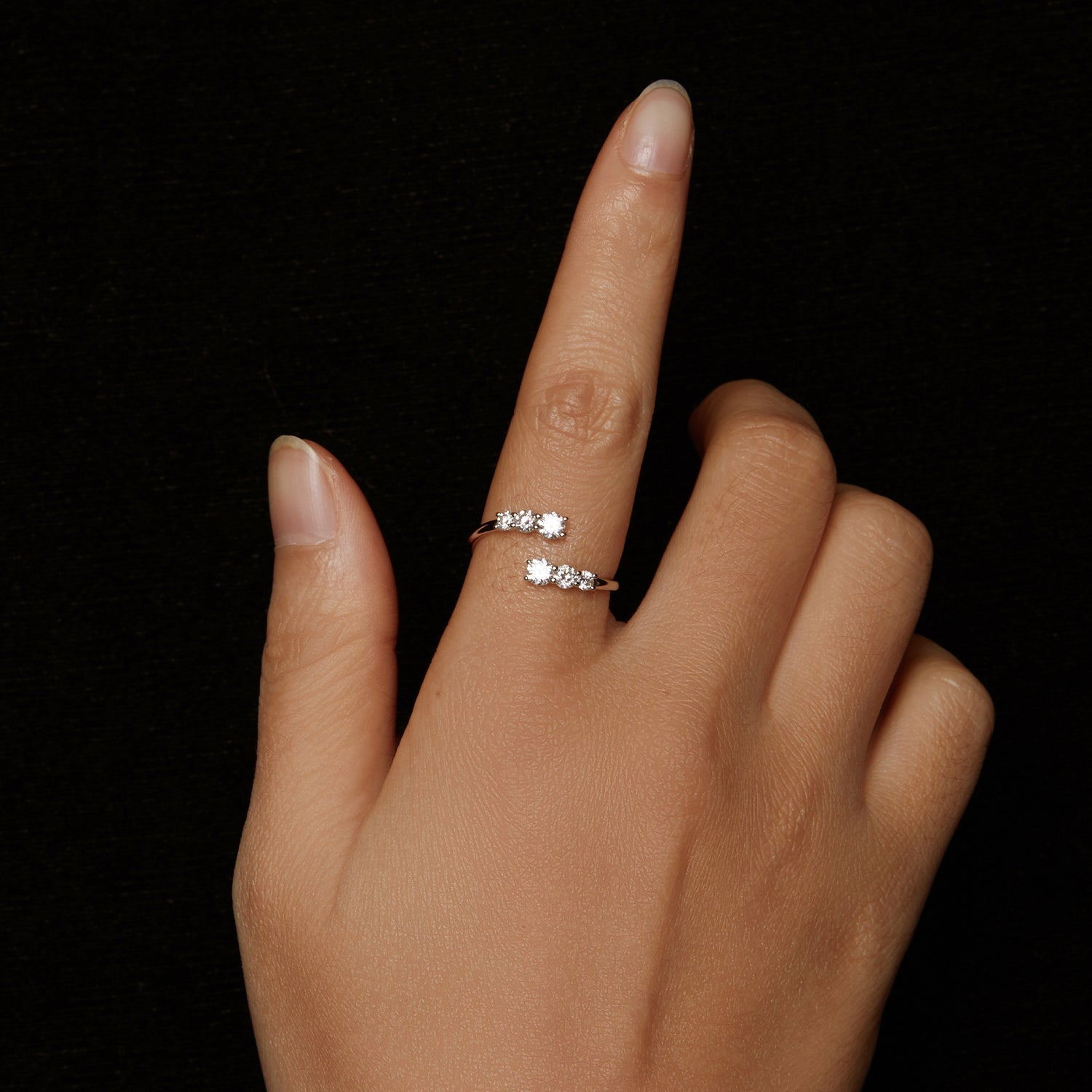 925 Sterling Silver Moissanite Ring for Women - Size E - Plated White Gold