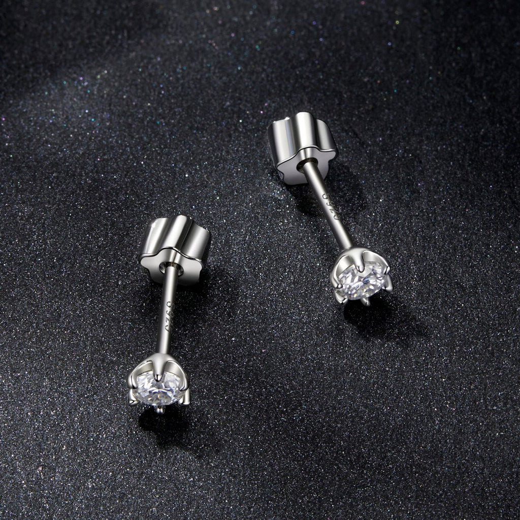 925 Sterling Silver 0.5 Carat Moissanite Earrings for Women