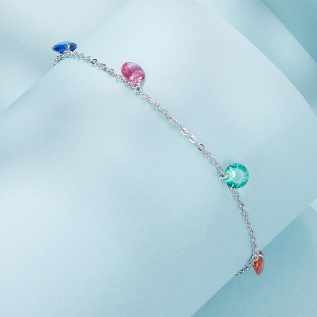 925 Sterling Silver White Gold Plated 16+5cm Pavé Setting CZ Bracelet