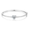 925 Sterling Silver Moissanite & CZ Bracelet Size 17 for Women