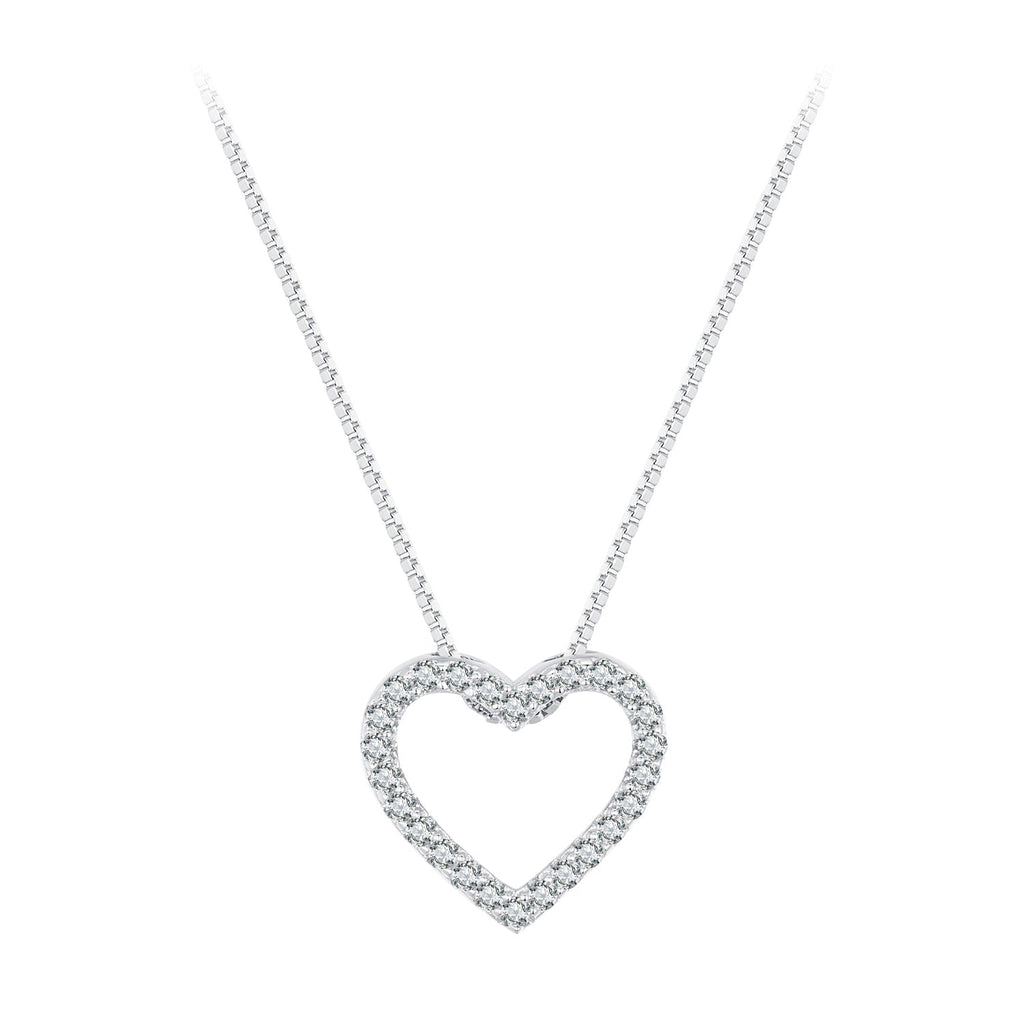 S925 Sterling Silver Necklace with Moissanite, 400mm + 50mm, Platinum Plated, Women