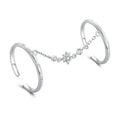 925 Sterling Silver Plated CZ Ring 30mm Chain Length, 1.7mm Width for Women