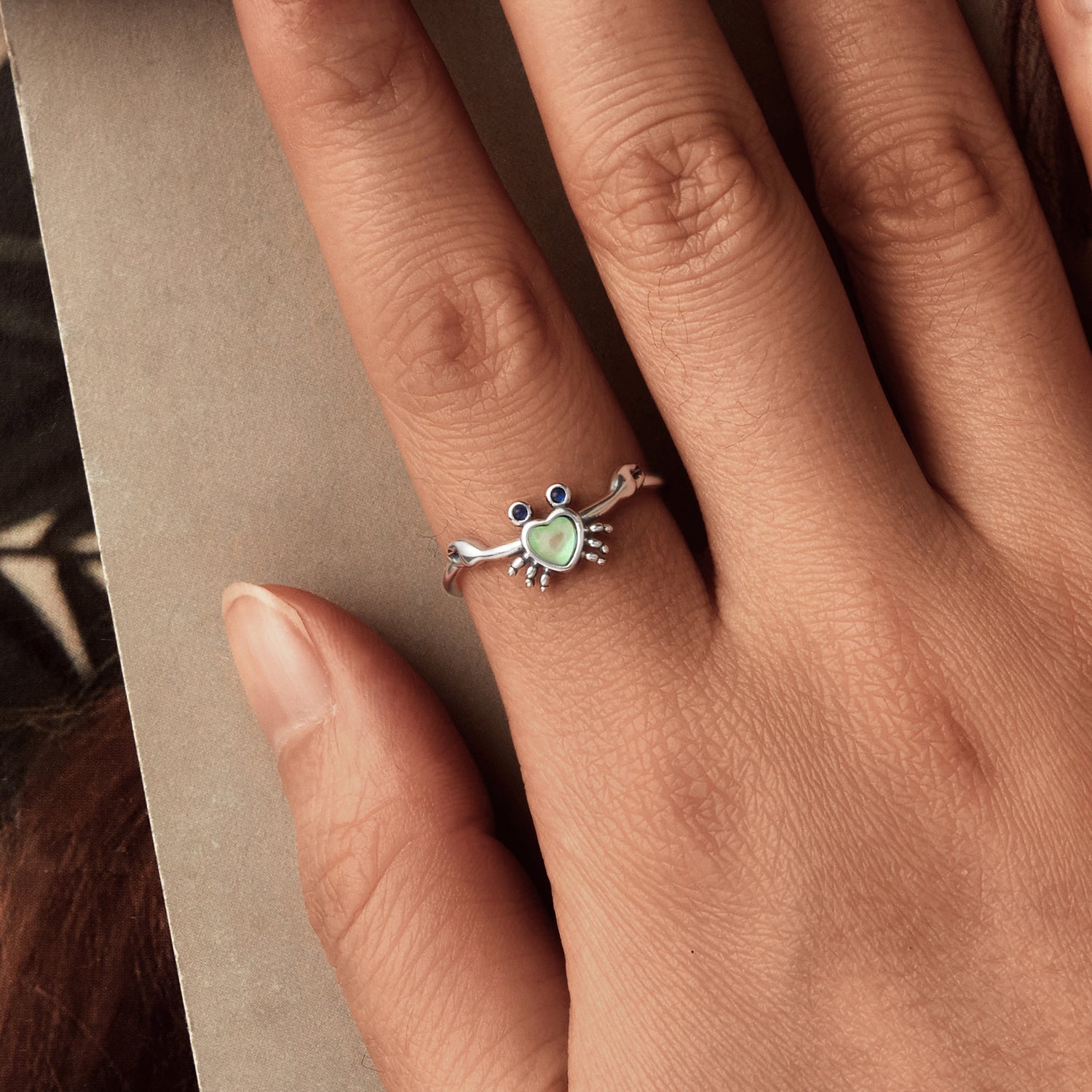 925 Sterling Silver Moonstone and Synthetic Spinel Ring for Women
