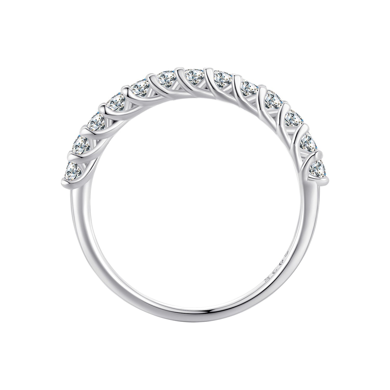 925 Sterling Silver Moissanite 0.03ct Ring Size 6A for Women