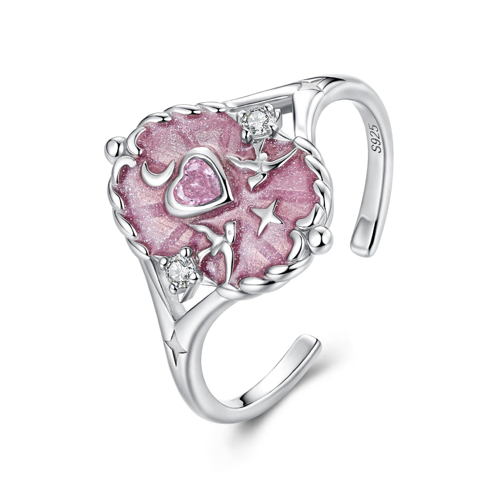925 Sterling Silver Pendant 0.15cm Enamel CZ Ring for Women