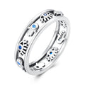 925 Sterling Silver Oxidized Silver Ring with Pavé Setting CZ, Size 6 for Women