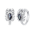925 Sterling Silver Earrings with Transparent Glass - 13*8mm for Women