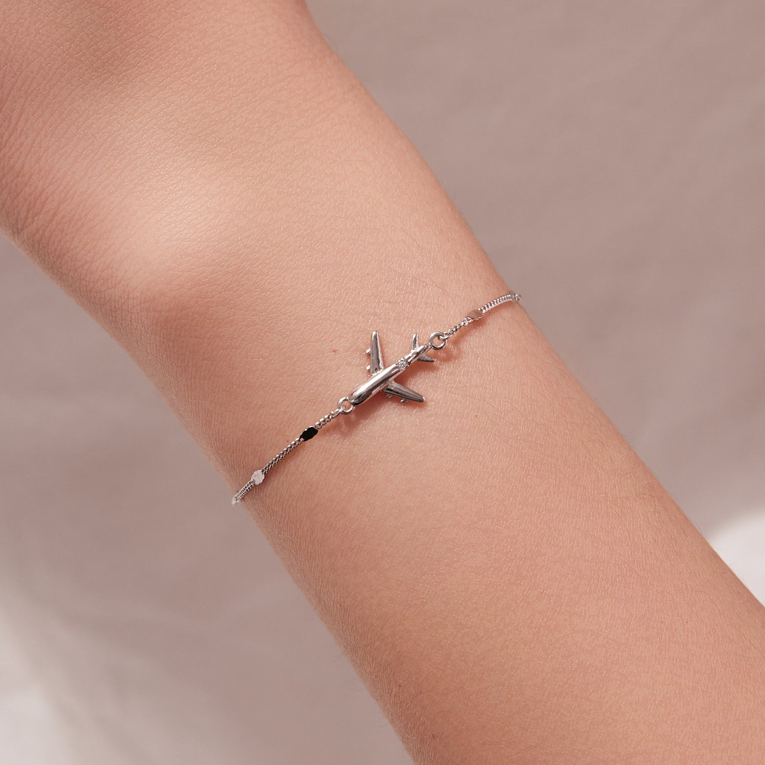 925 Sterling Silver White Gold Plated 16+5cm Bracelet with CZ Pendant for Women
