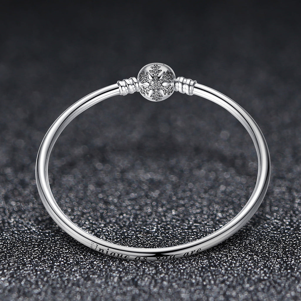 925 Sterling Silver 5.8CM Diameter and 0.3CM Thick Bracelet for Women