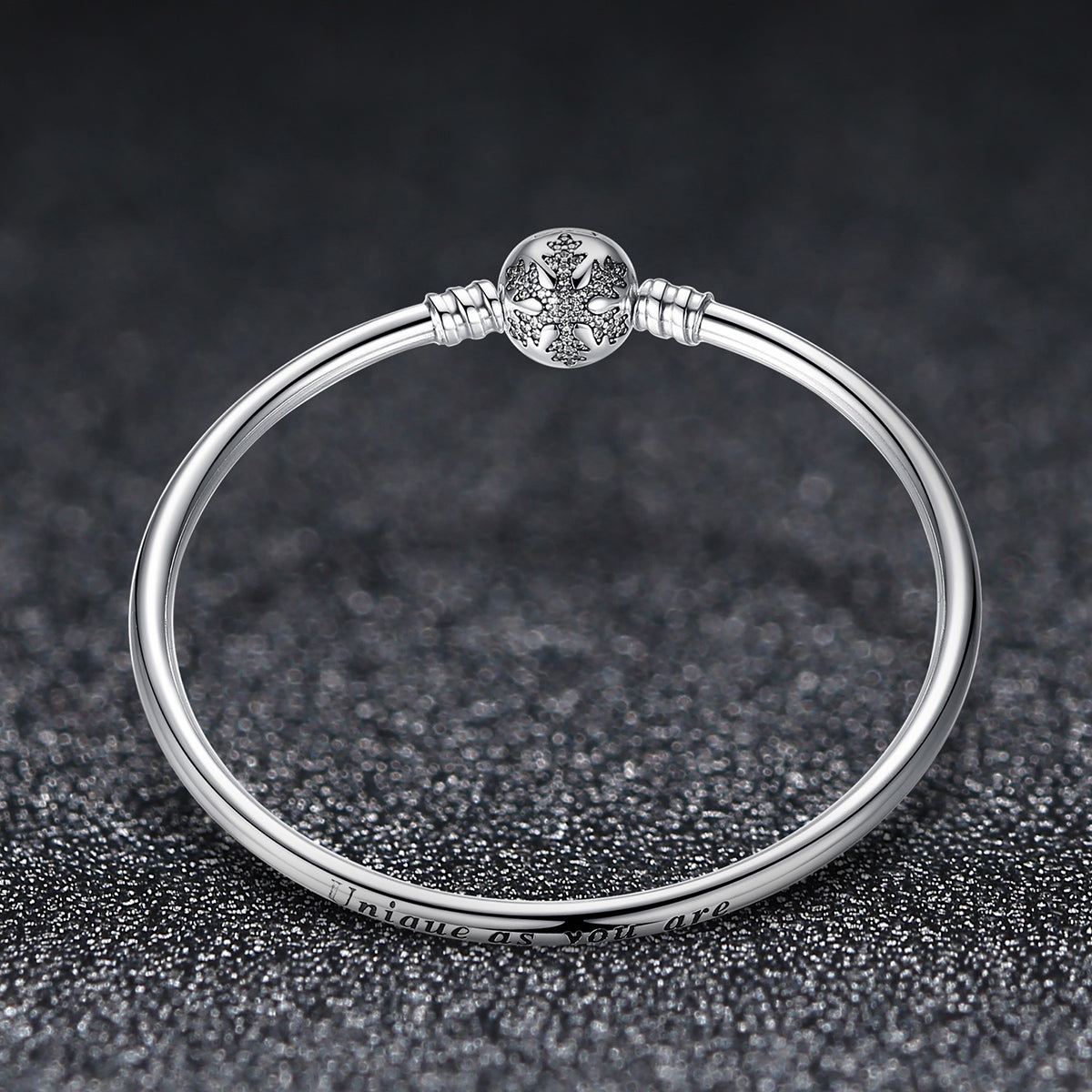 925 Sterling Silver 5.8CM Diameter and 0.3CM Thick Bracelet for Women