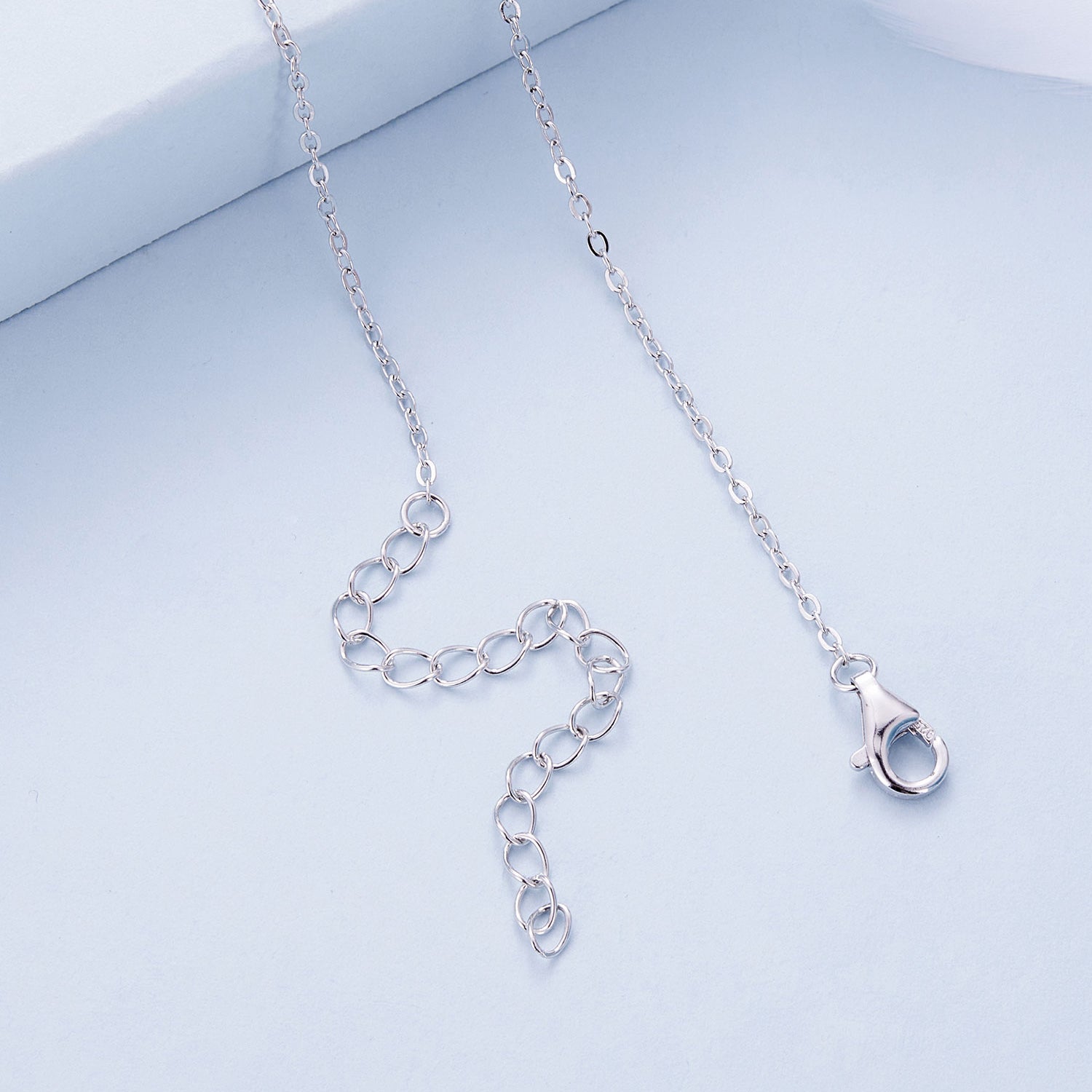 925 Sterling Silver Necklace with Quality Shell Pearl & Platinum Plating, 380mm Length for Women