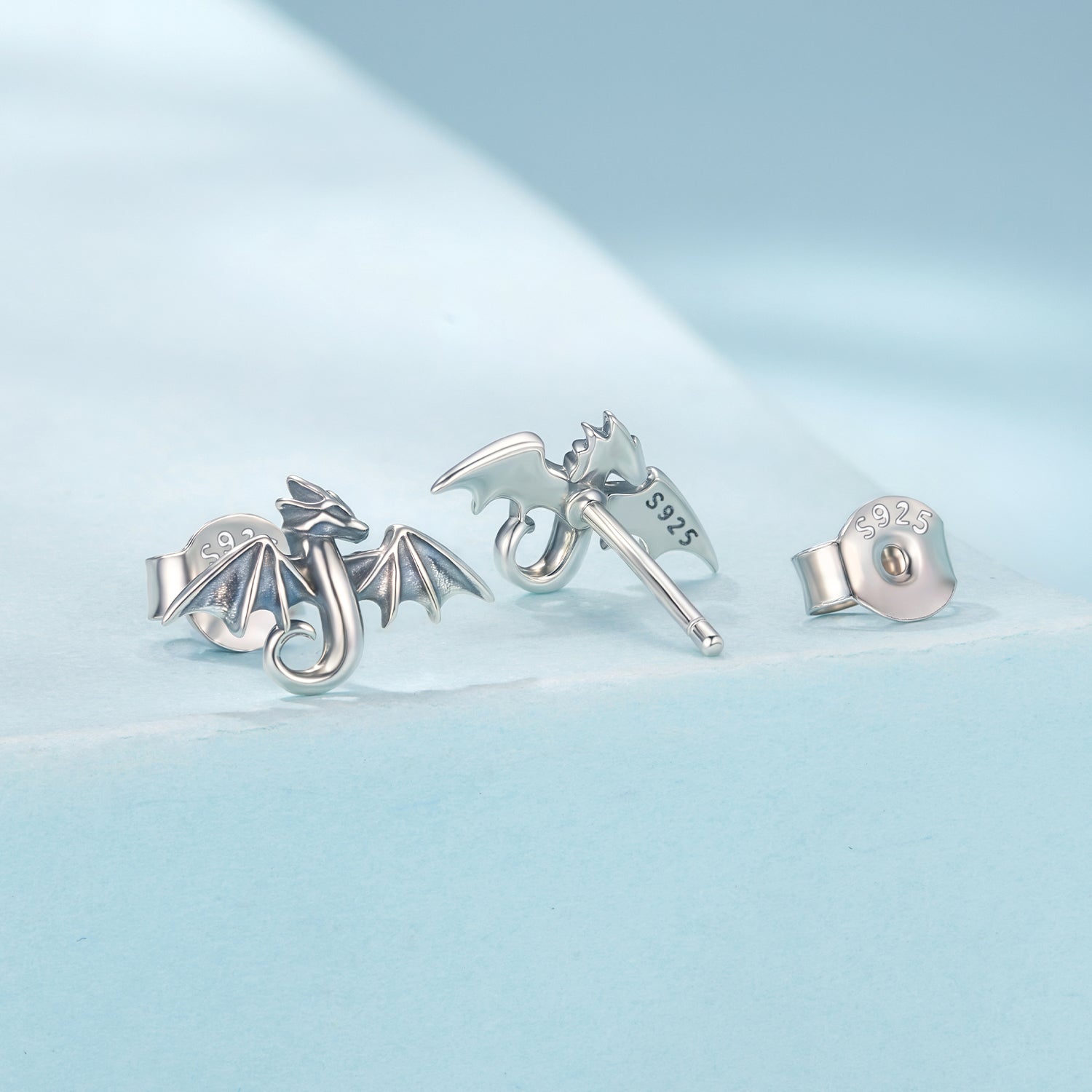 925 Sterling Silver Earrings with Oxidized Finish, 0.7*1.1cm