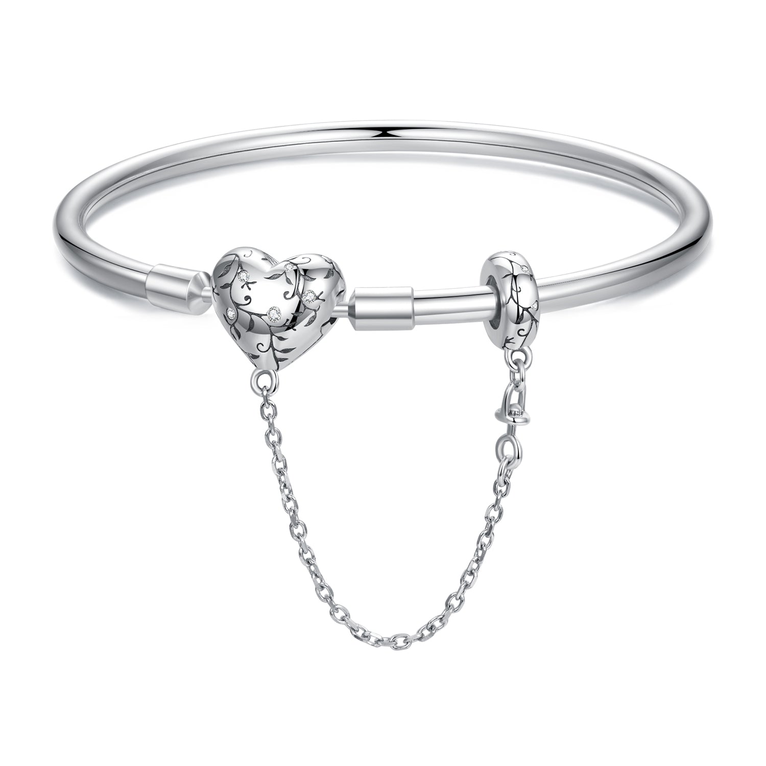 925 Sterling Silver Bracelet with Pavé Setting CZ, Size 17.0 for Women