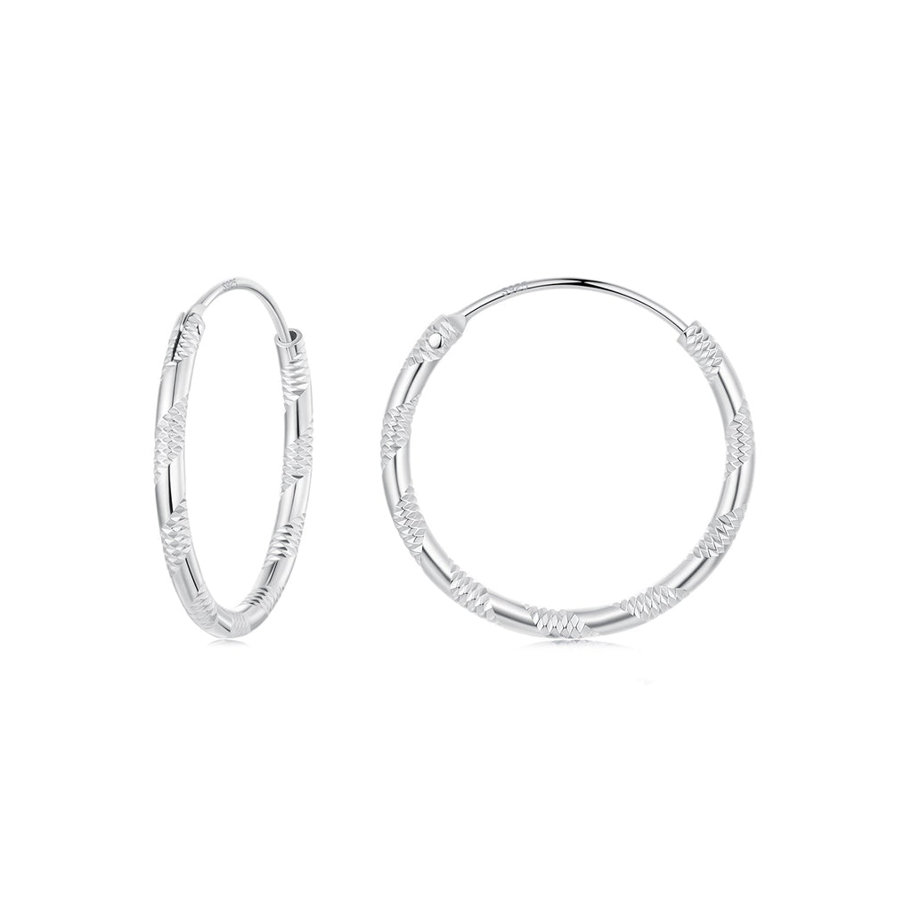 925 Sterling Silver Plated White Gold Earrings 3.0cm for Women