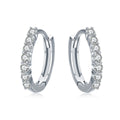 925 Sterling Silver Earrings with Pavé Setting CZ, Size 1.2*0.2cm for Women