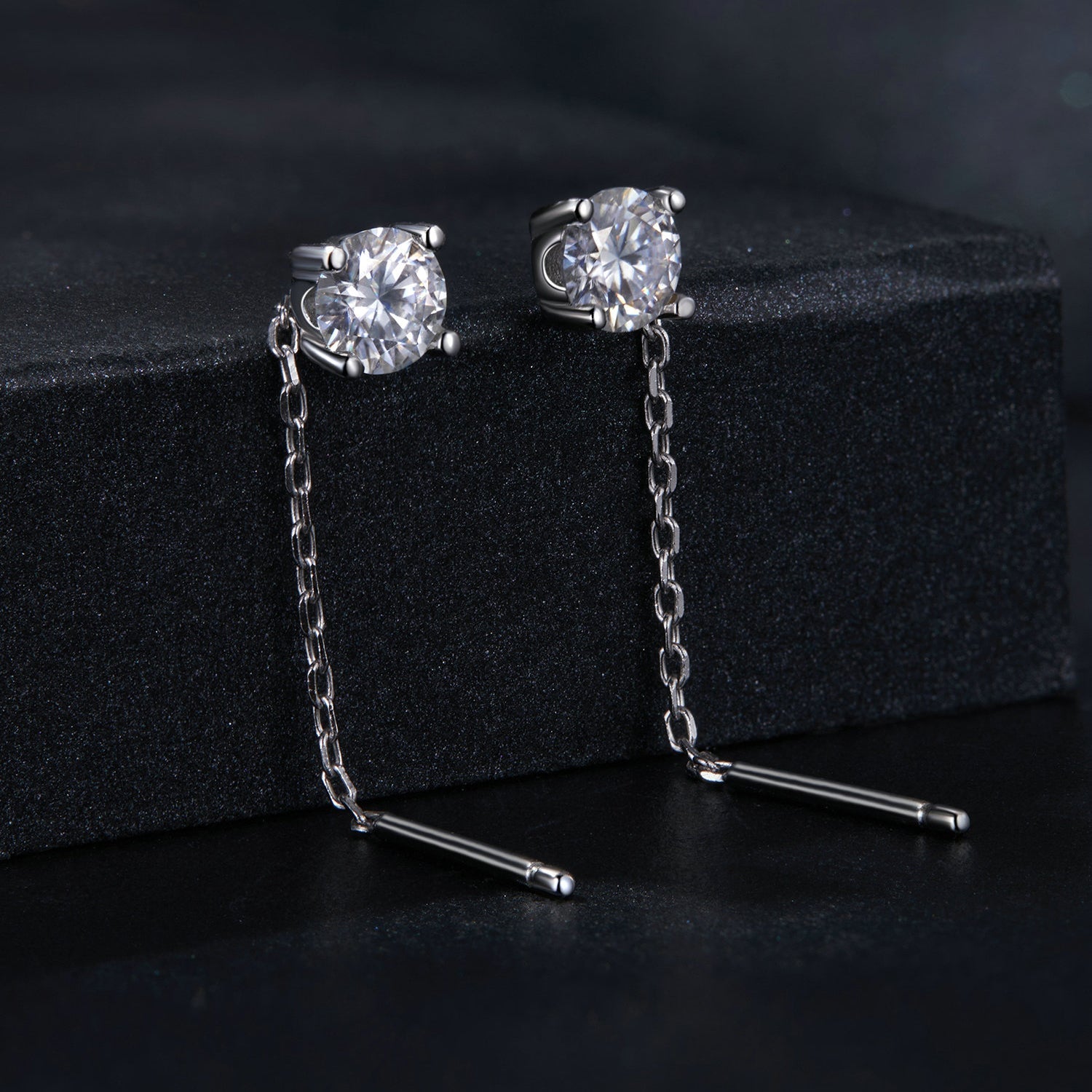 925 Sterling Silver 4.0 Carat Moissanite Earrings for Women