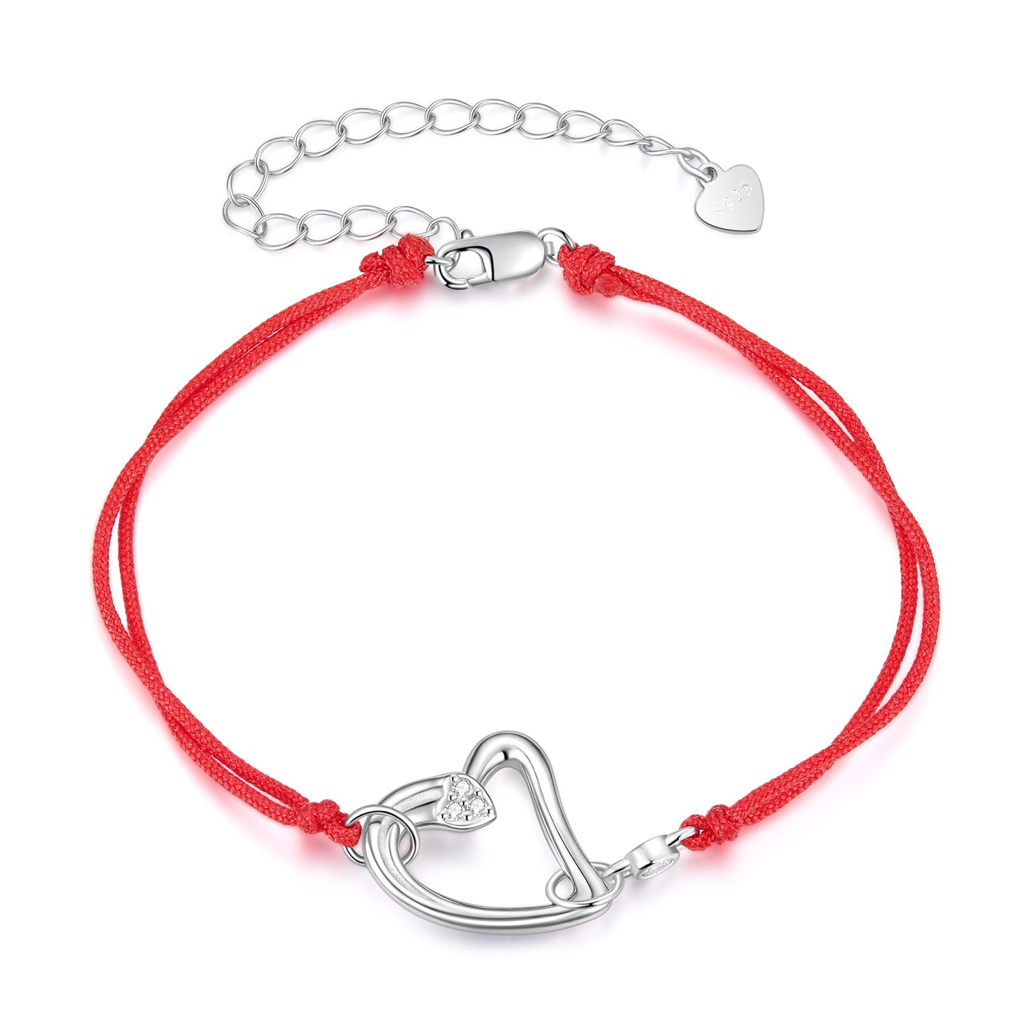 925 Sterling Silver White Gold Plated Bracelet with CZ Pavé Setting, 15+6cm Length for Women