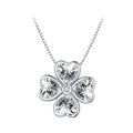 S925 Sterling Silver Pendant Necklace with Pavé Setting CZ in Platinum for Women