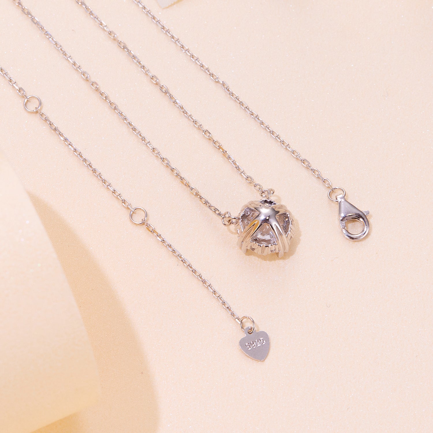 925 Sterling Silver Moissanite 1.0 Carat Necklace with Pavé Setting for Women