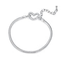 925 Sterling Silver Plated White Gold Bracelet - Adjustable 17+5cm