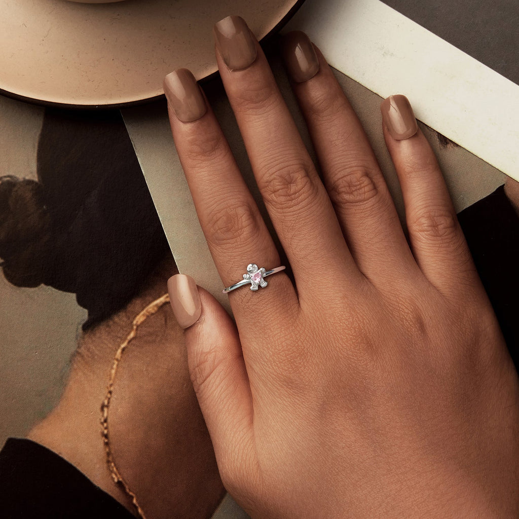 925 Sterling Silver White Gold Plated Pavé Setting CZ Ring