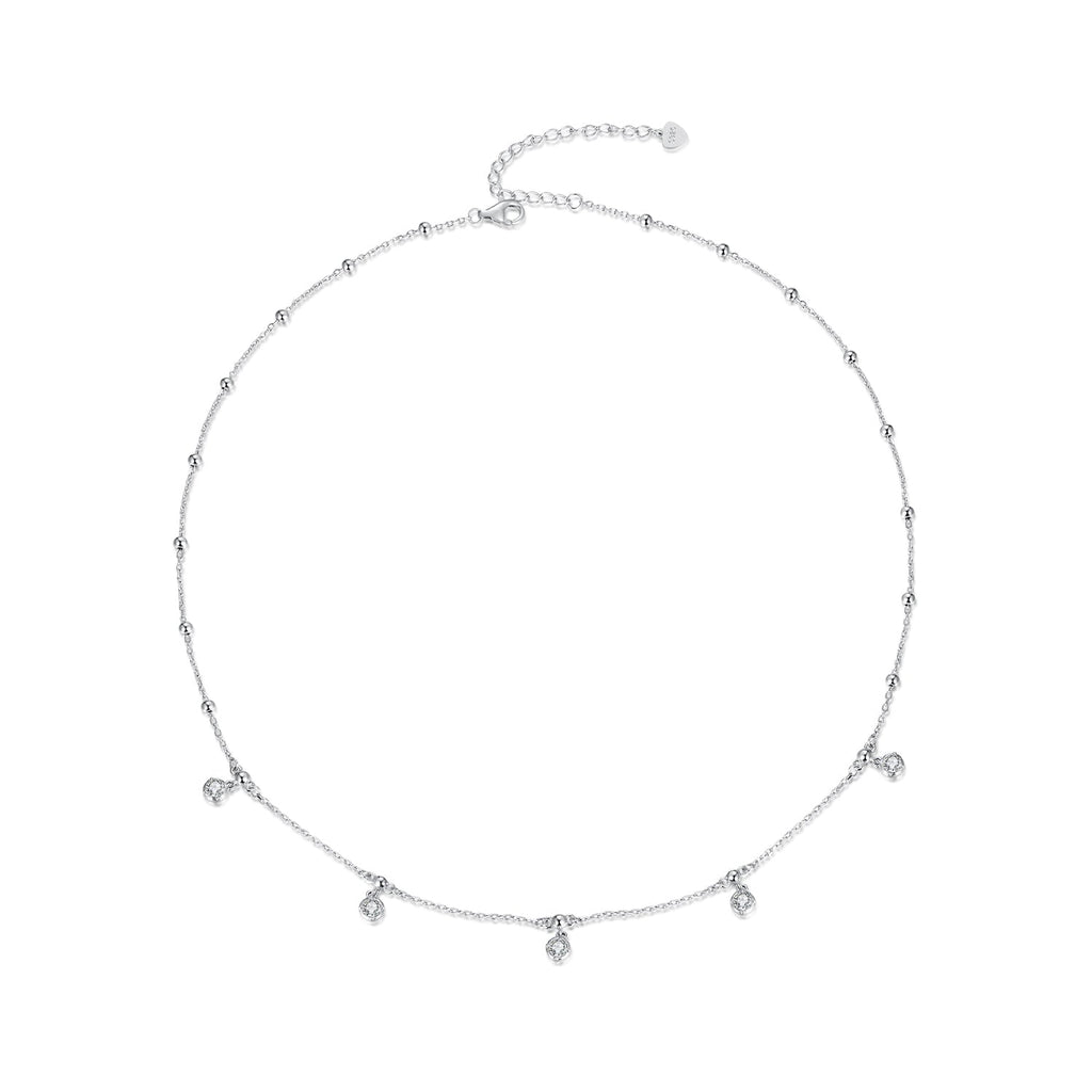 925 Sterling Silver 3mm Moissanite Necklace for Women
