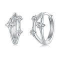 925 Sterling Silver Earrings with Pavé Setting CZ in White Gold for Women