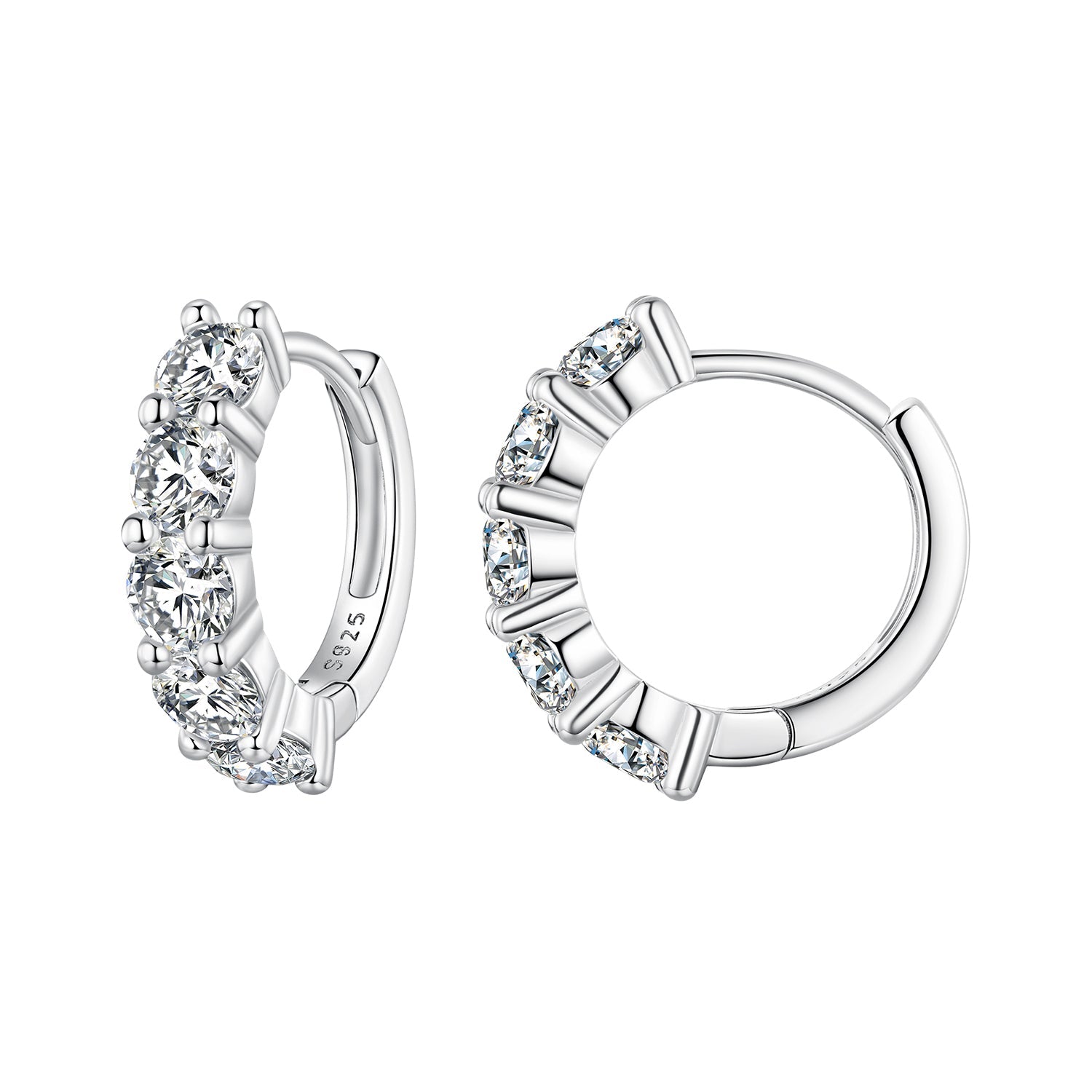 925 Sterling Silver 0.20 Carat Moissanite Earrings for Women