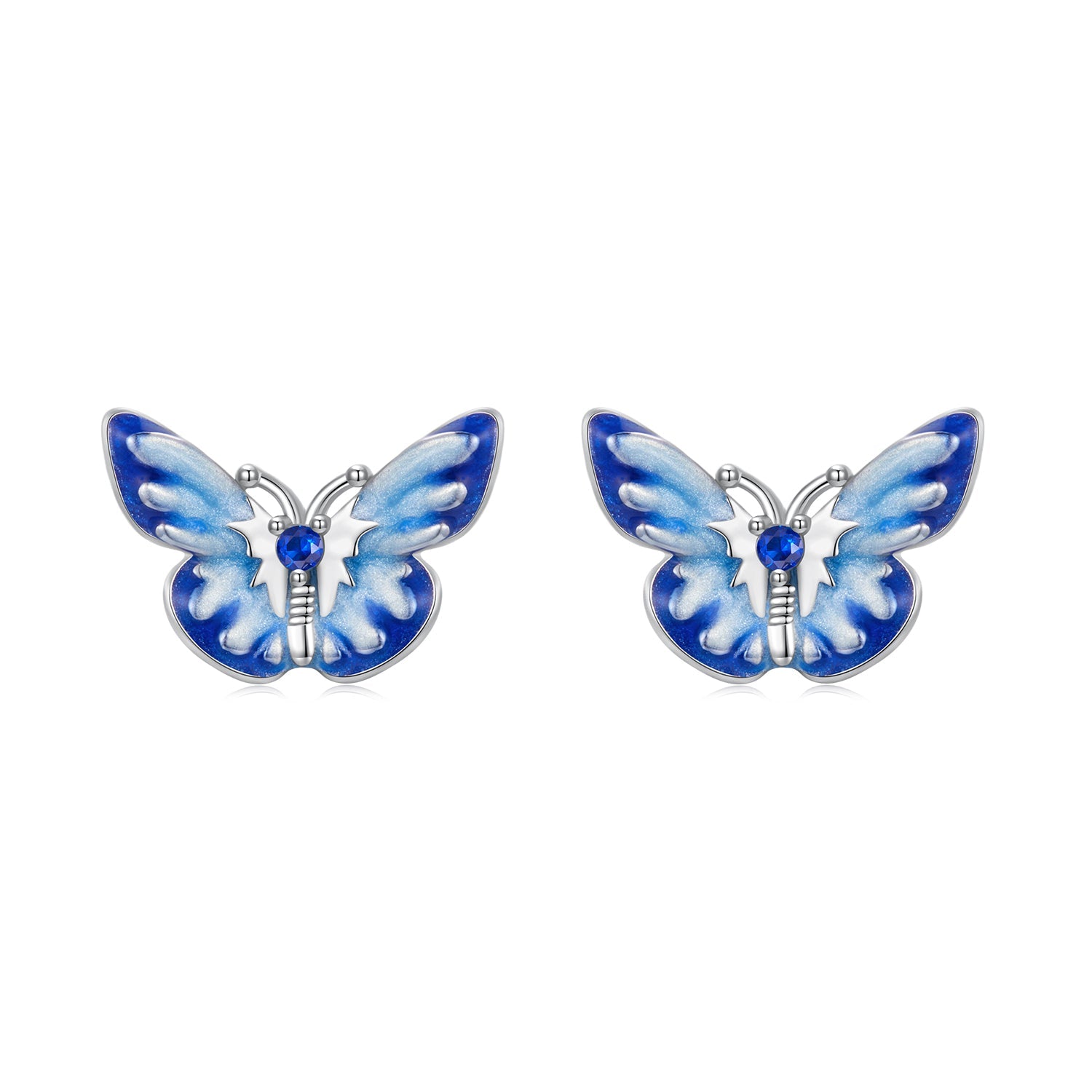 925 Sterling Silver Enamel Pavé Cz Earrings for Women