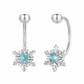 925 Sterling Silver Earrings with Transparent Glass for Women