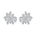 925 Sterling Silver Earrings with Pavé Set CZ in White Gold Finish, 1.1*1.0cm