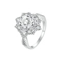 925 Sterling Silver 2 Carat Moissanite Ring in White Gold Plating - Size 8 for Women