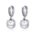925 Sterling Silver Earrings with Quality Shell Pearl and CZ for Women